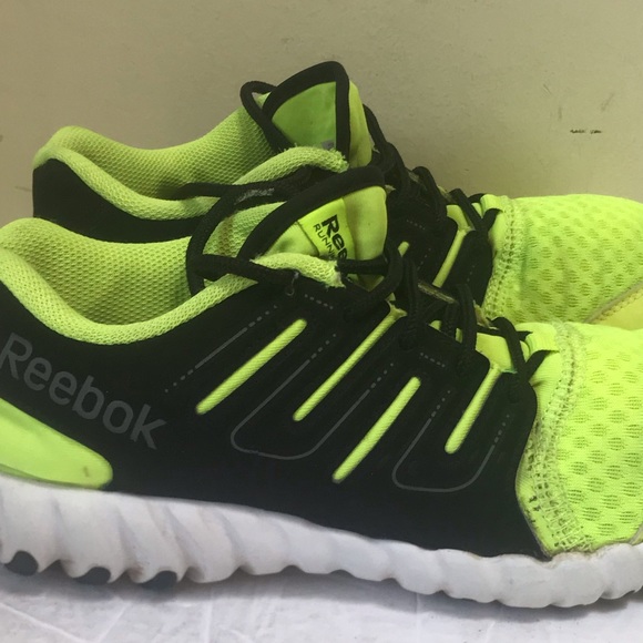 Reebok Twist Form Running Shoes Sneakers Neon Green Black Mesh Lightweight Nylon - Picture 6 of 15